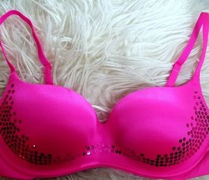 Victoria's Secret Balconet Bra Hot Pink w/ sequins